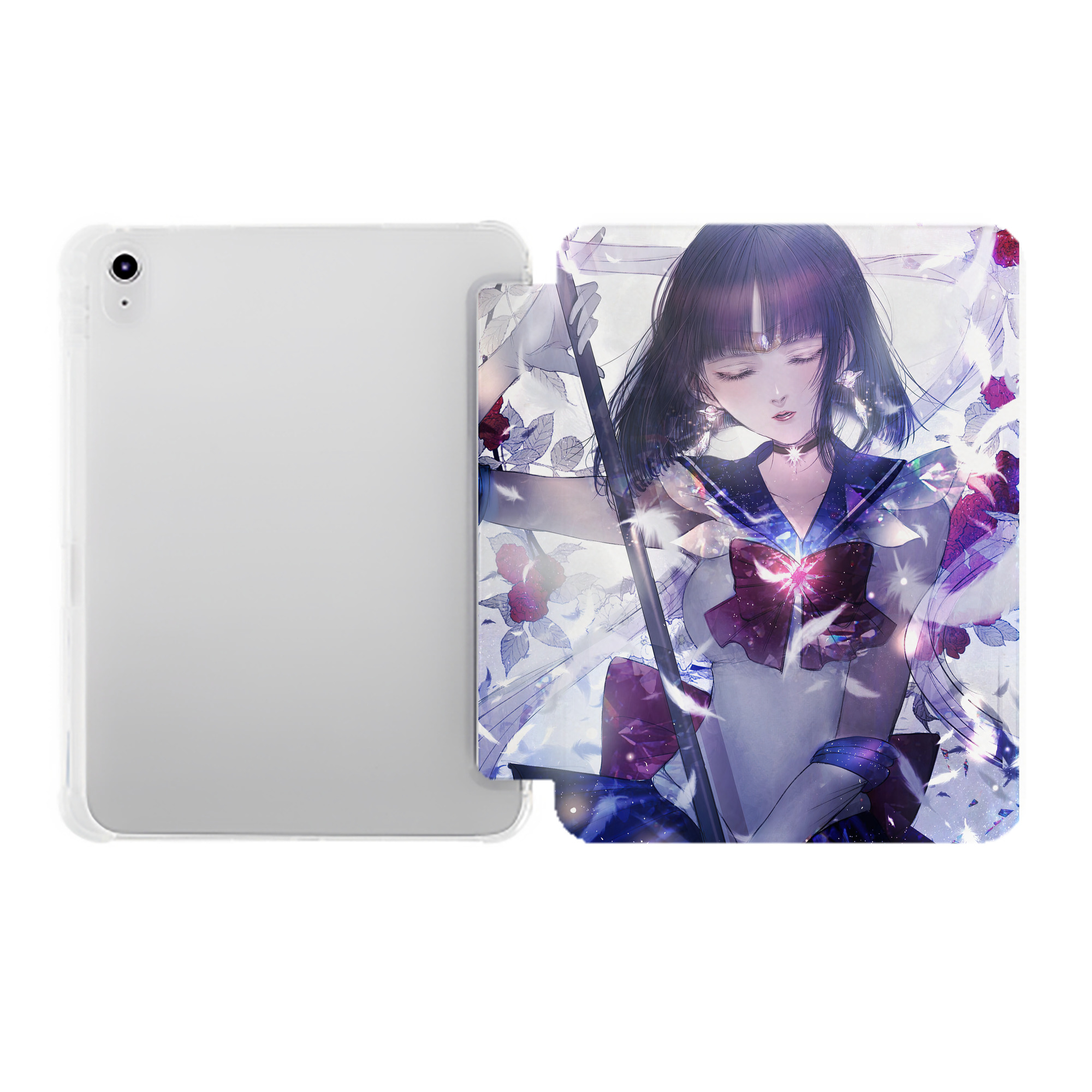 （画像用） 美少女戦士セーラームーン Sailor Moon IPad ケース ペン収納付き 三つ折りスタンド PUレザー×シリコン 対応機種9.5/10.5/10.9インチ